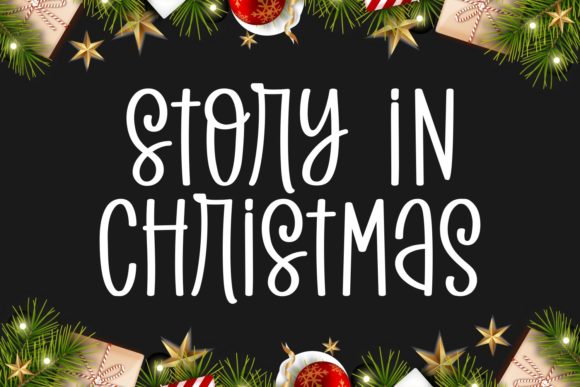 Story in Christmas Font: Handwritten Charm for Holiday Crafts & Shop Labels